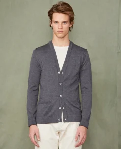 Cardigan en maille laine merinos italienne