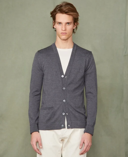 Cardigan en maille laine merinos italienne