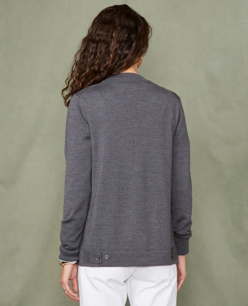 Cardigan en maille laine merinos italienne