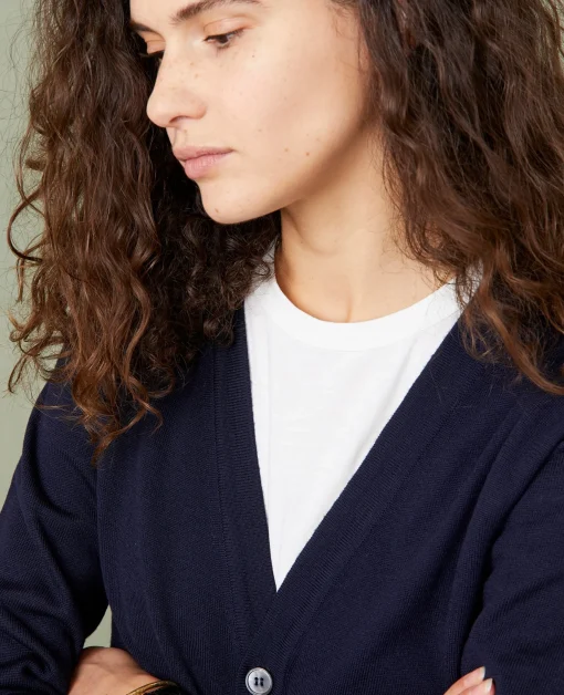 Cardigan en maille laine merinos italienne