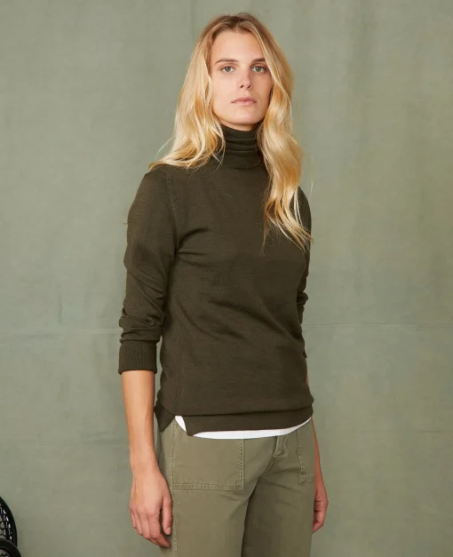 Pull col roulé laine merinos italienne