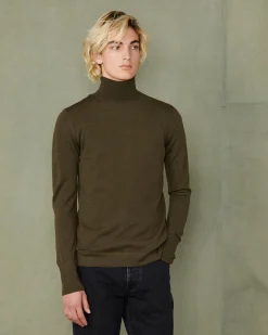 Pull col roulé laine merinos italienne
