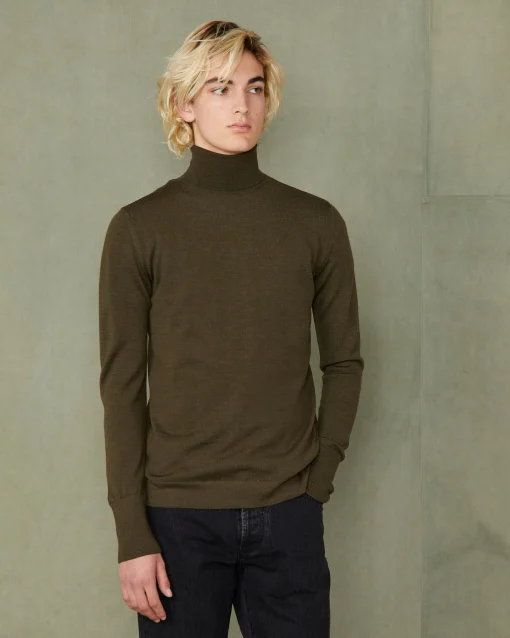 Pull col roulé laine merinos italienne