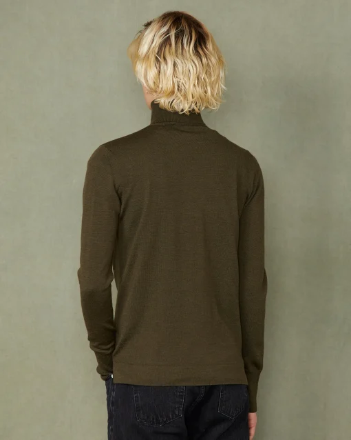 Pull col roulé laine merinos italienne