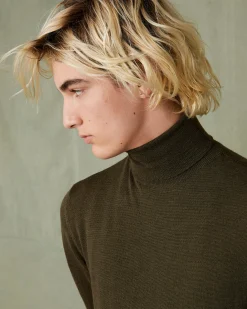 Pull col roulé laine merinos italienne