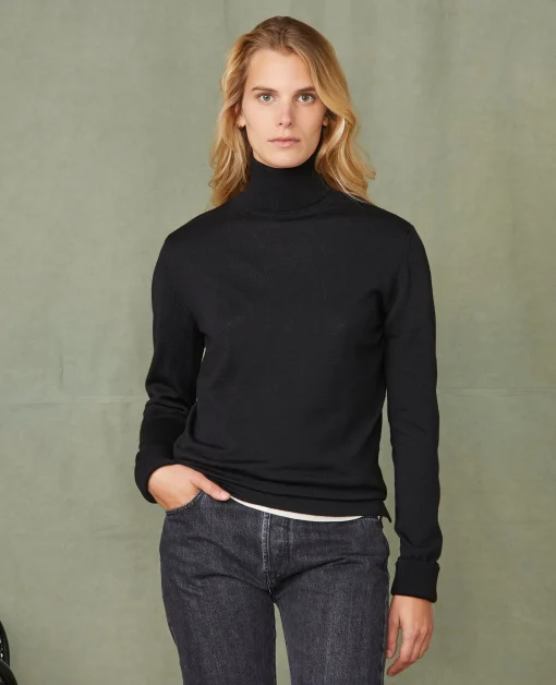 Pull col roulé laine mérinos italienne