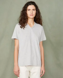 T-shirt col v coton recyclé et organique