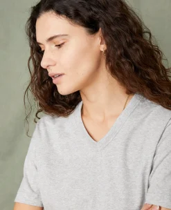 T-shirt col v coton recyclé et organique